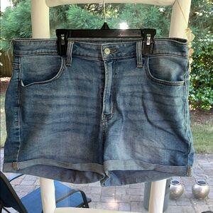 Old Navy Blue Jean Shorts Distressed Mid-Thigh